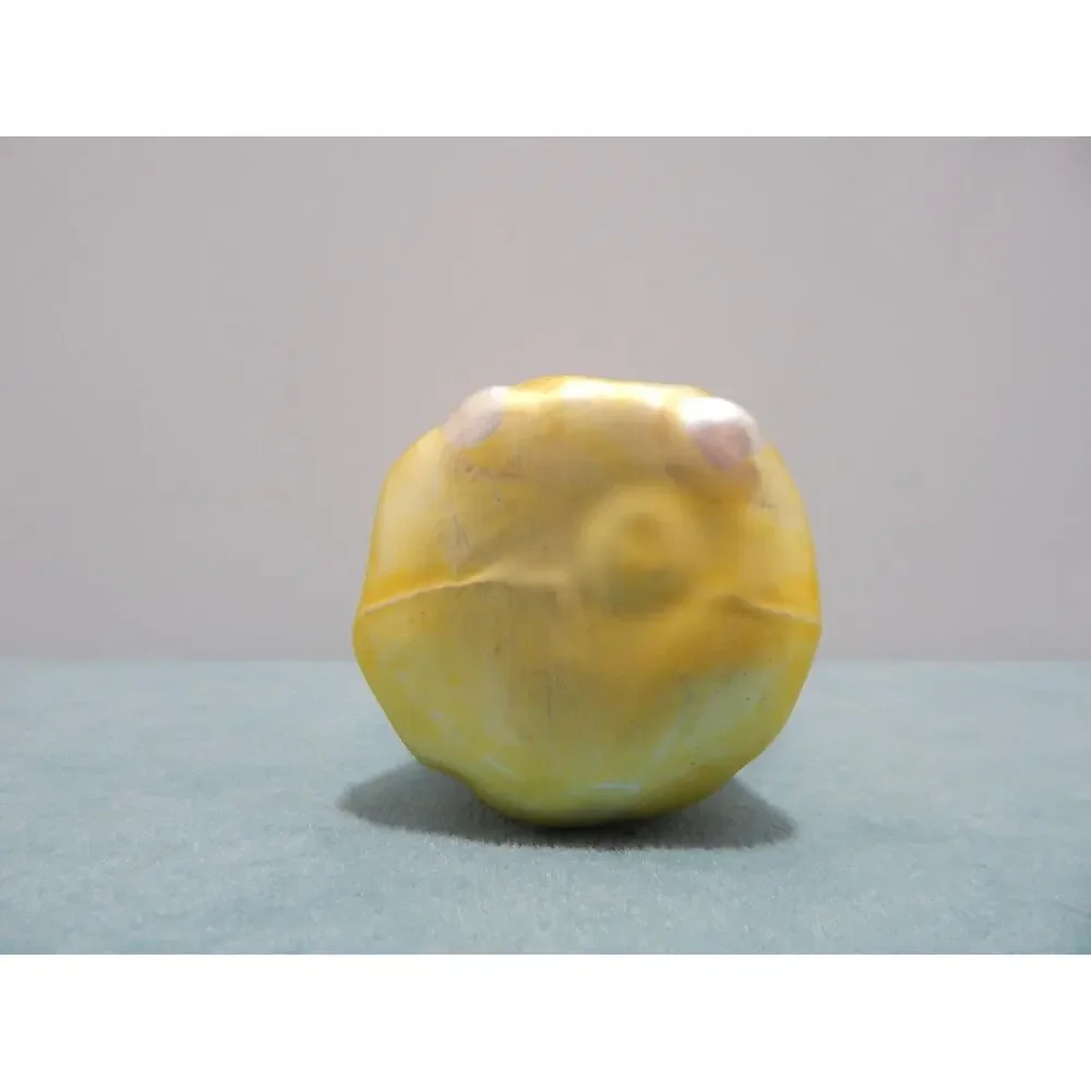 VTG Christmas Tree Ornament Blown Glass Angle with Harp Yellow with White Wings